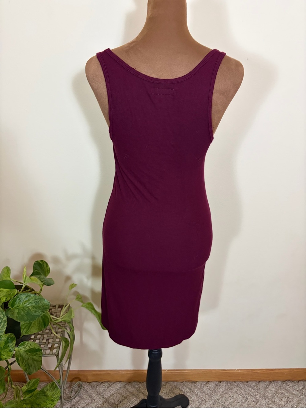 Michael Lauren Burgundy Sleeveless Knit Mini Dress